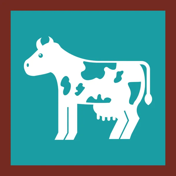 Cow Djurfarmen ikonen — Stock vektor