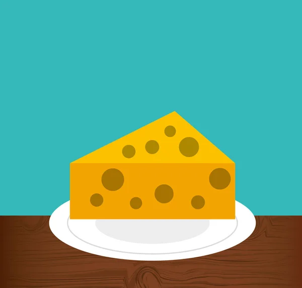 Delicioso icono de menú de queso — Vector de stock