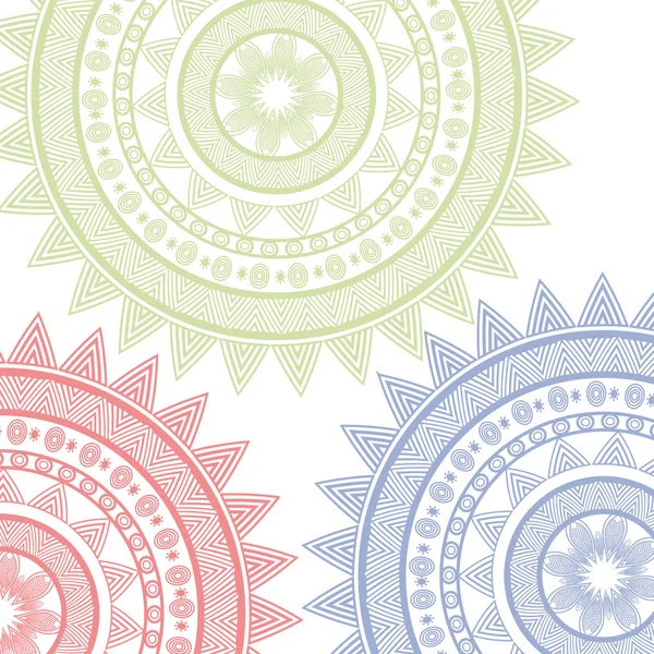 Mandala cercle art isolé icône — Image vectorielle