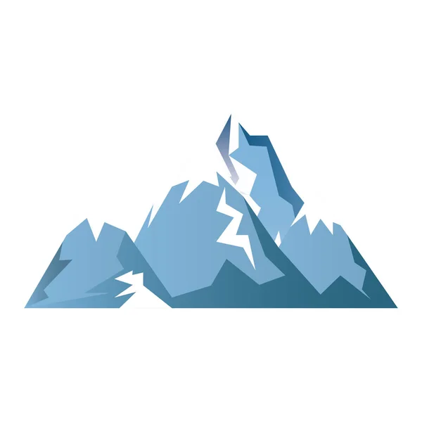 Hegyek gleccser elszigetelt ikon — Stock Vector