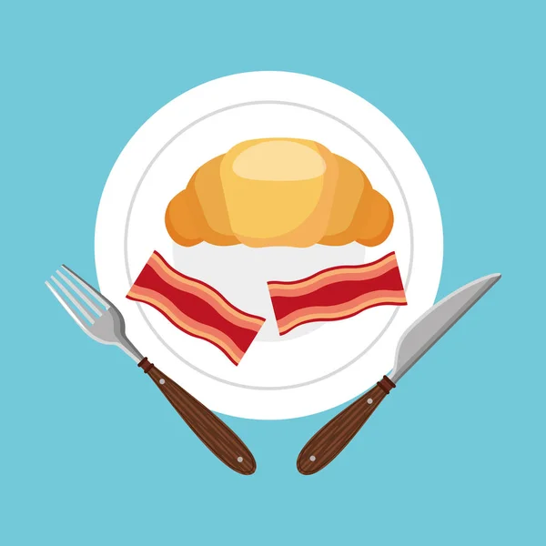 Panadería menú de alimentos icono — Vector de stock