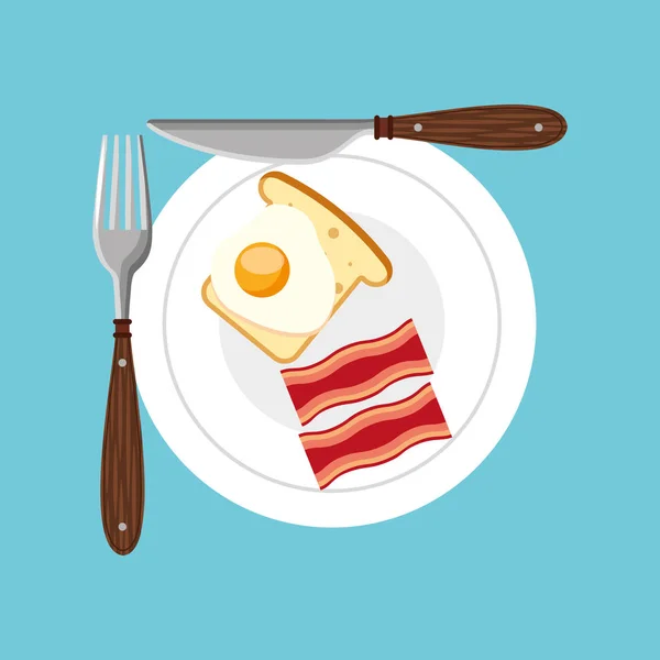 Ícone de menu delicioso café da manhã — Vetor de Stock