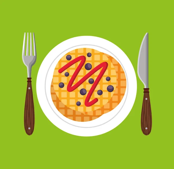 Panadería menú de alimentos icono — Vector de stock