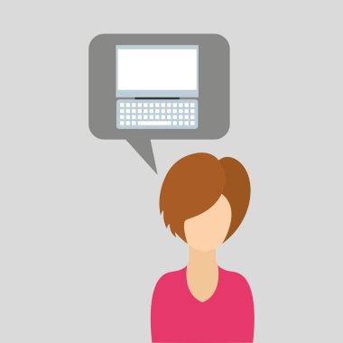 bilgisayar çizgi film karakteri kadın simgesiyle