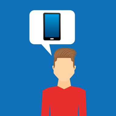 siyah smartphone ve avatar erkek