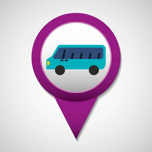 Symbol pojazdu transportu autobusowego — Wektor stockowy