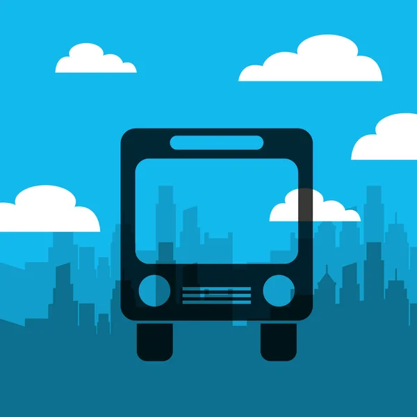 Véhicule de transport bus icône — Image vectorielle