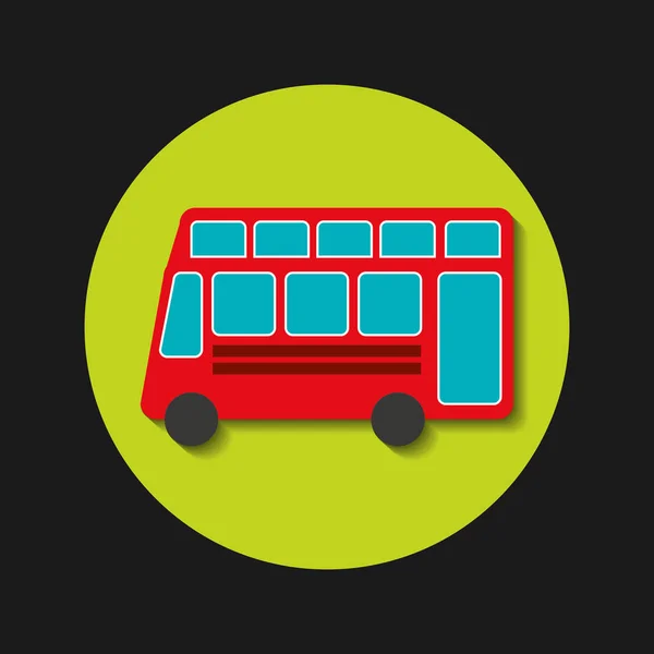 Veículo de ônibus de transporte ícone — Vetor de Stock