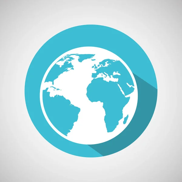 Comunicación global mapa del mundo icono gráfico — Vector de stock