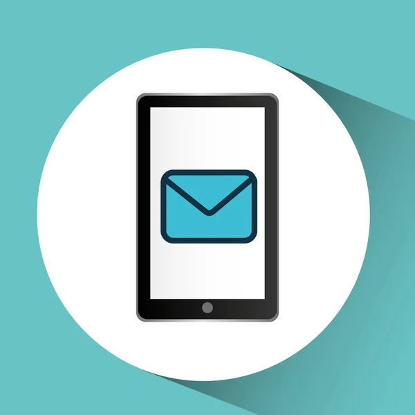 Smartphone message noir email graphique — Image vectorielle