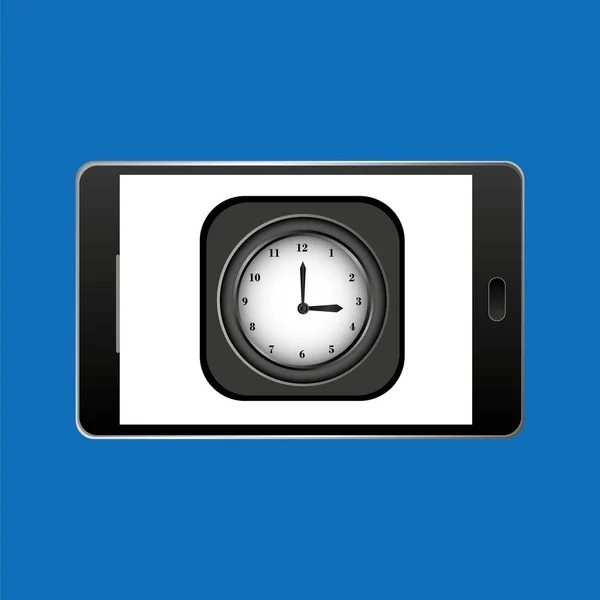 Pictogram smartphone ontwerpfase klok — Stockvector