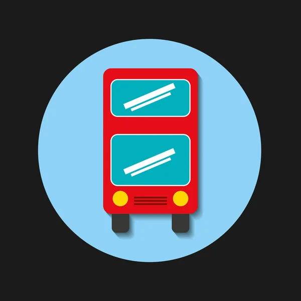 Icono del vehículo de autobús de transporte — Vector de stock