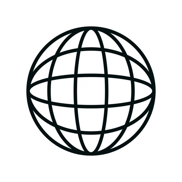 Sféra planetě izolované ikona — Stockový vektor