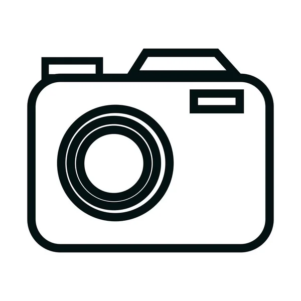 Aparat fotograficzny na białym tle ikona — Wektor stockowy