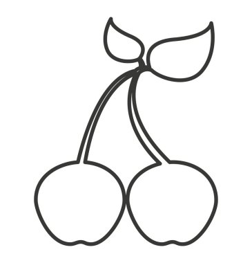 kiraz taze meyve izole simgesi