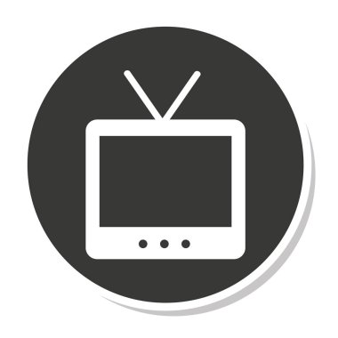 TV eski retro izole simgesi