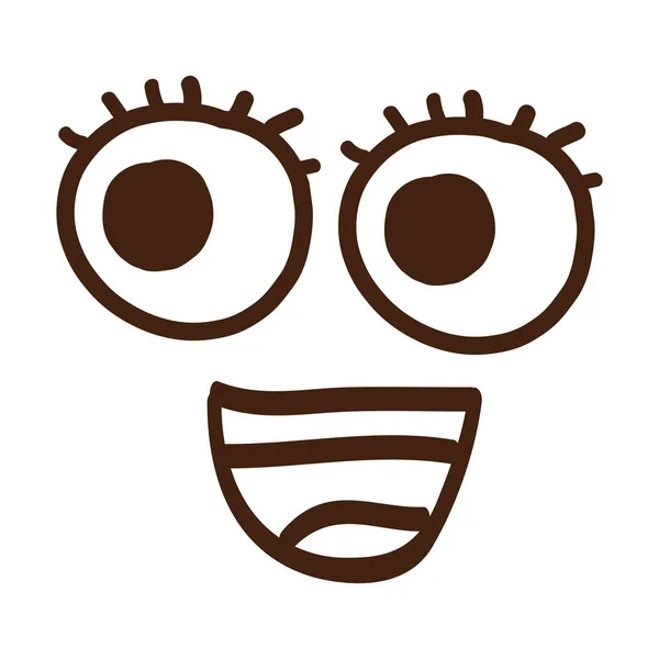 Arc mosoly boldog kawaii elszigetelt ikon — Stock Vector