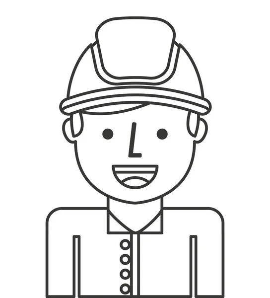 Builder avatar isolated icon — Stock Vector