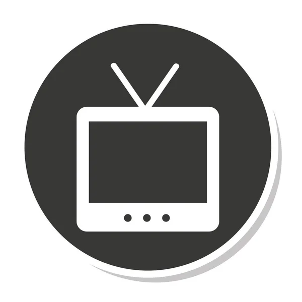 Παλιά ρετρό απομονωμένες εικονίδιο τηλεόραση — Διανυσματικό Αρχείο
