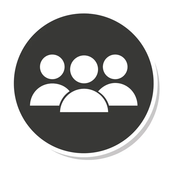 Teamwork silhouet geïsoleerde pictogram — Stockvector