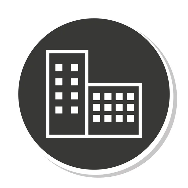 Edificio construcción silueta icono — Vector de stock