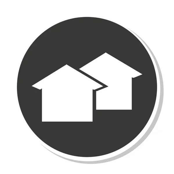 Dom Dom sylwetka ikona na białym tle — Wektor stockowy