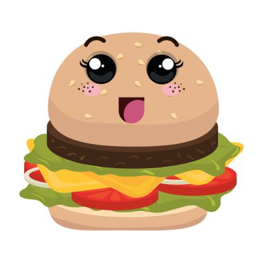 Burger lokanta kawaii stili