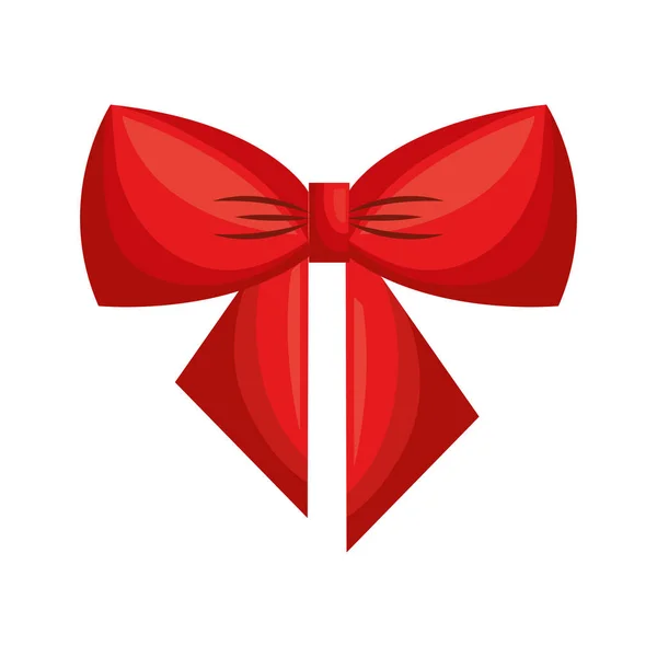 Happy merry christmas bow ribbon card — Stock Vector