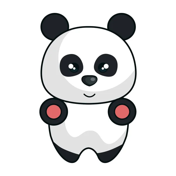 Söt Björn panda djur kawaii stil — Stock vektor