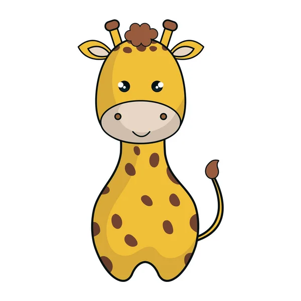 Girafa bonito estilo kawaii animal — Vetor de Stock