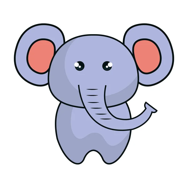 Bonito elefante animal kawaii estilo — Vetor de Stock