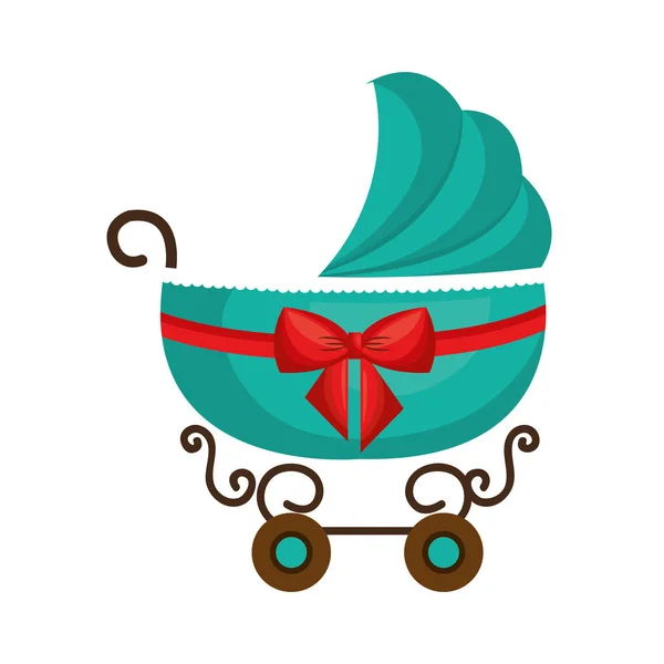 Cute cart baby isolated icon — Stock Vector