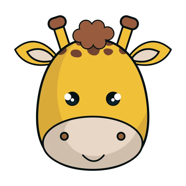 Mignon girafe animal kawaii style — Image vectorielle