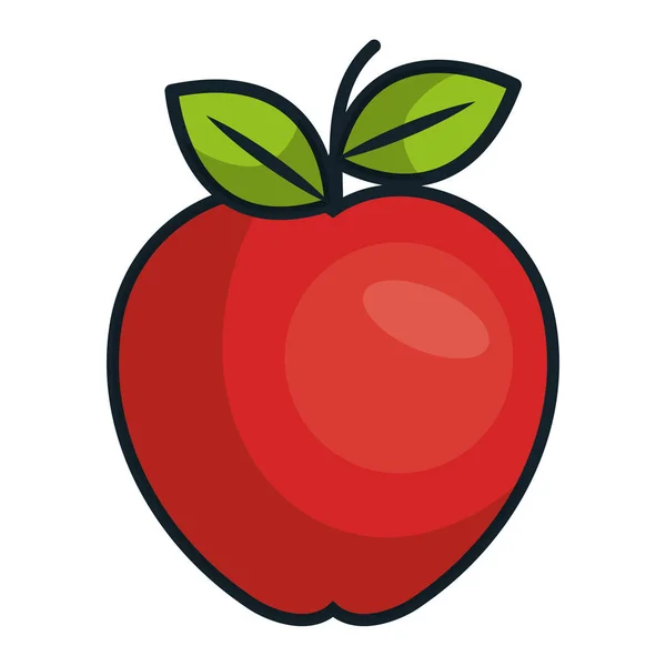 Manzana fruta fresca icono aislado — Vector de stock