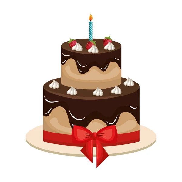 Feliz cumpleaños delicioso pastel — Archivo Imágenes Vectoriales