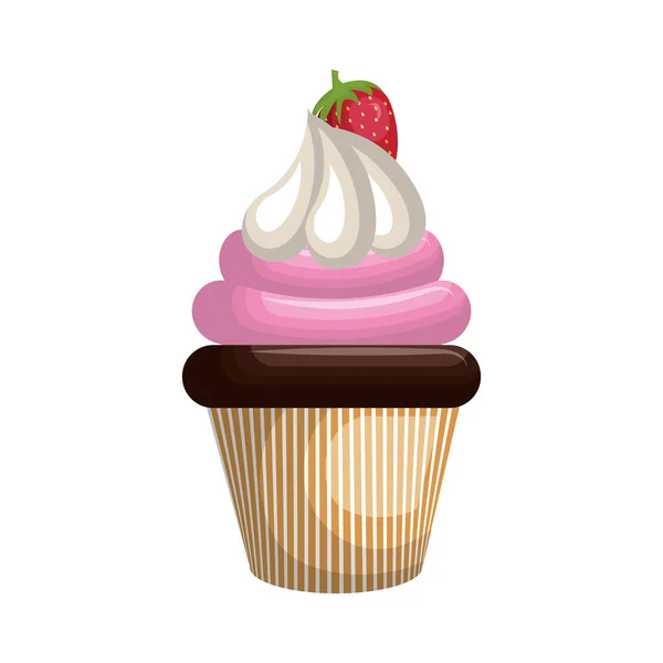Feliz cumpleaños delicioso cupcake — Vector de stock