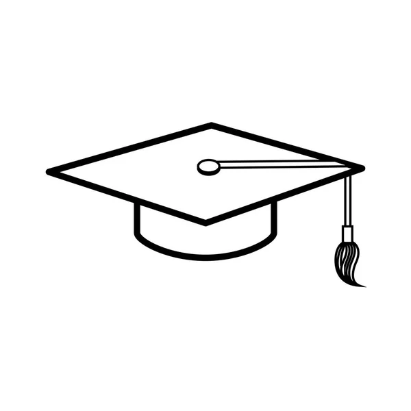 Hat graduation isolated icon — Stock Vector