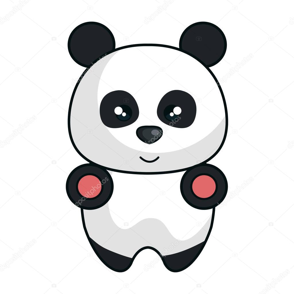 Simpatico orso panda kawaii animale stile illustrazione disegno vettoriale — Vettoriali di yupiramos
