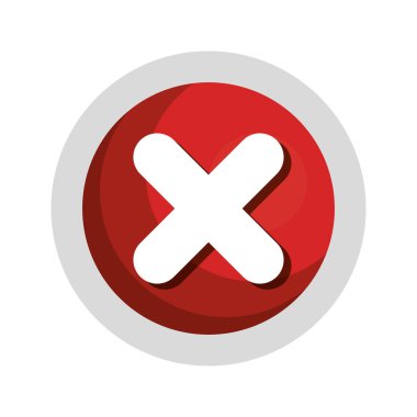 x button isolated icon clipart