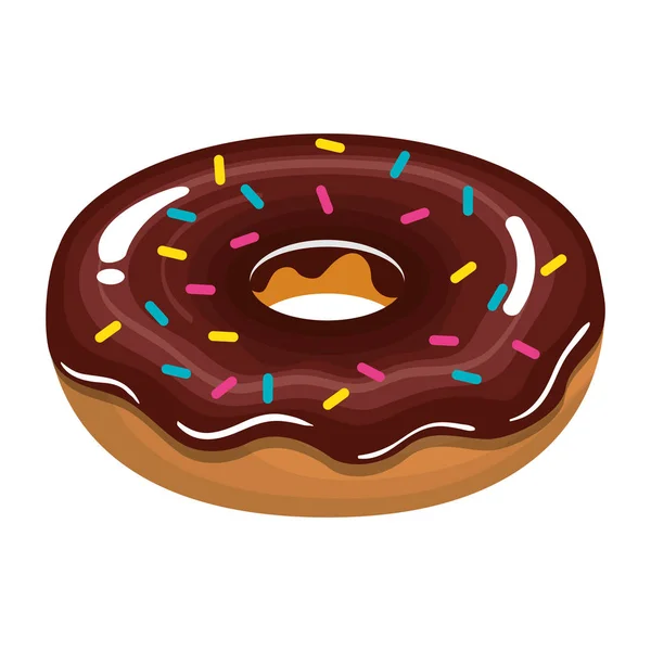 Délicieuse icône beignets sucrés — Image vectorielle
