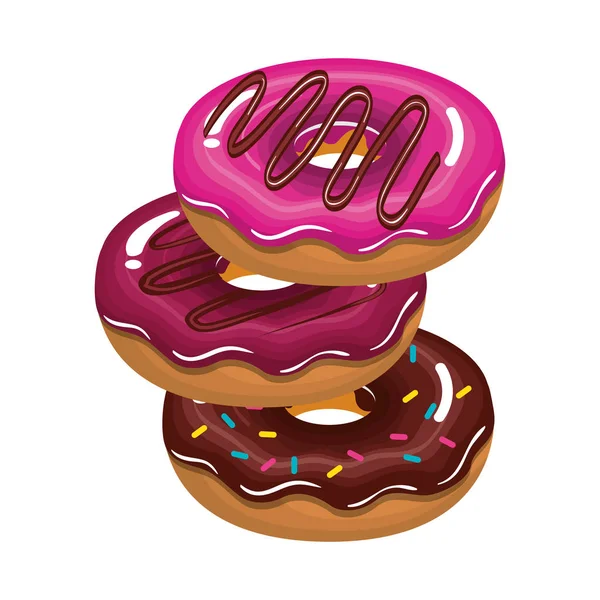 Leckere süße Donuts Symbol — Stockvektor