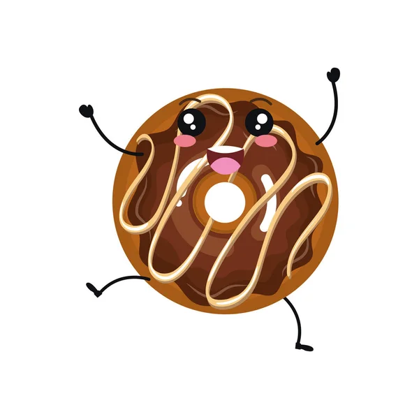 Delicioso donut personagem cômico —  Vetores de Stock