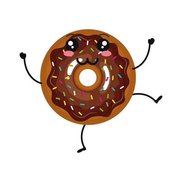 Delicioso donut personagem cômico —  Vetores de Stock