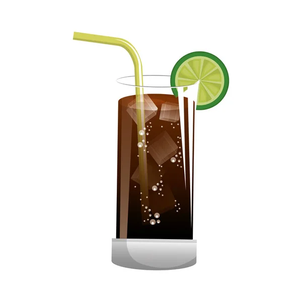 Délicieux cocktail tropical icône isolée — Image vectorielle