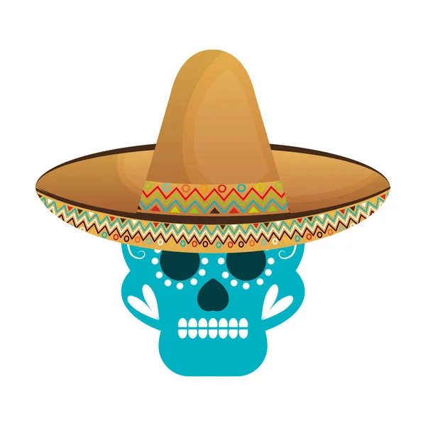 Masque crâne culture mexicaine — Image vectorielle
