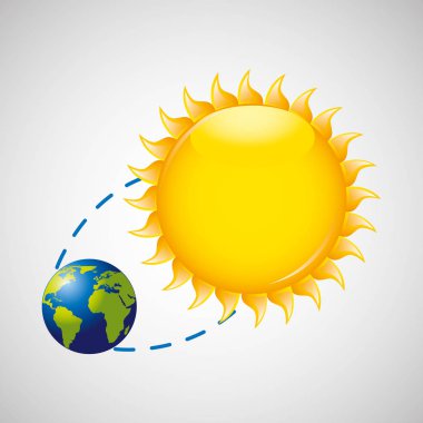 earth rotation the sun icon design clipart