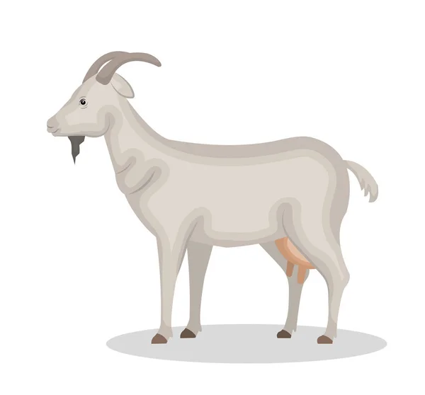 Cabra animal granja icono — Vector de stock