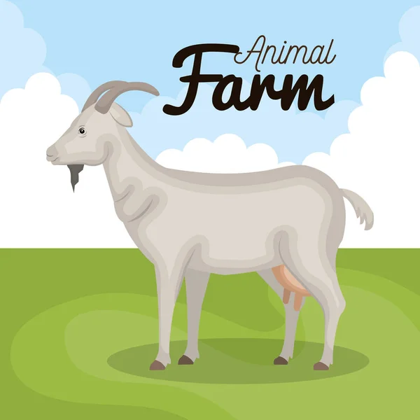 Cabra animal granja icono — Vector de stock