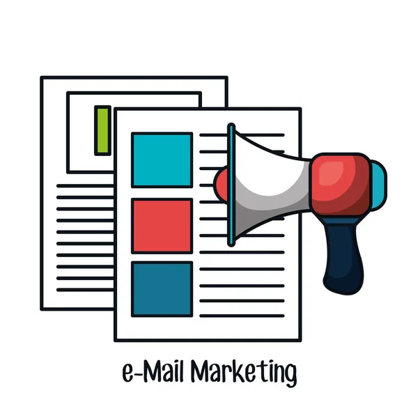 E-mail marketing flat line icons — Stock Vector