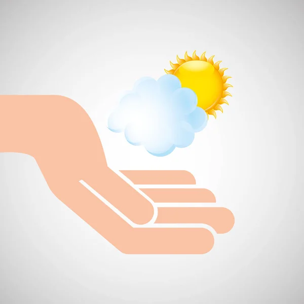 Wetterkonzept Vorhersage Wolke Sonne Ikone Design — Stockvektor